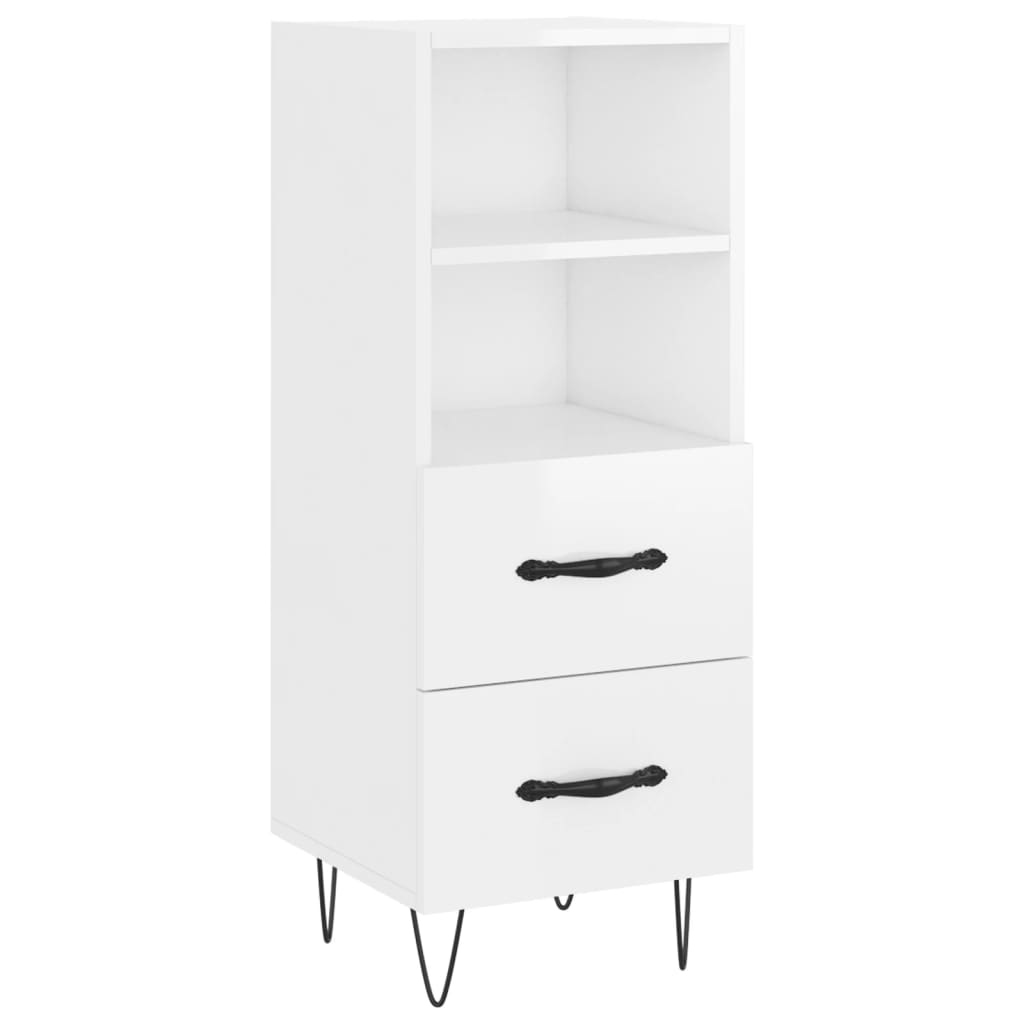 vidaXL Highboard Hochglanz-Weiß 34,5x34x180 cm Holzwerkstoff