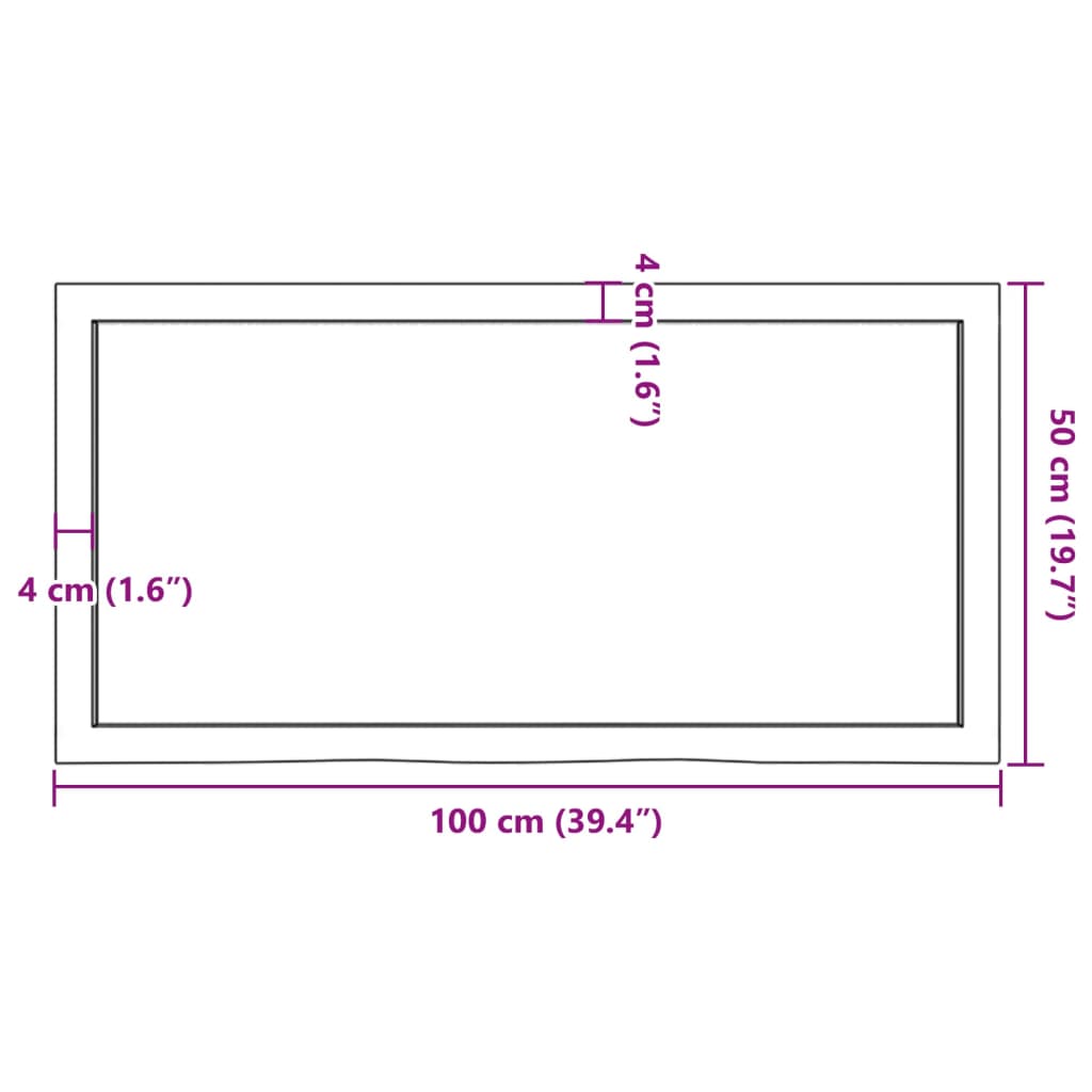 vidaXL Tischplatte Hellbraun 100x50x(2-6)cm Massivholz Eiche Behandelt