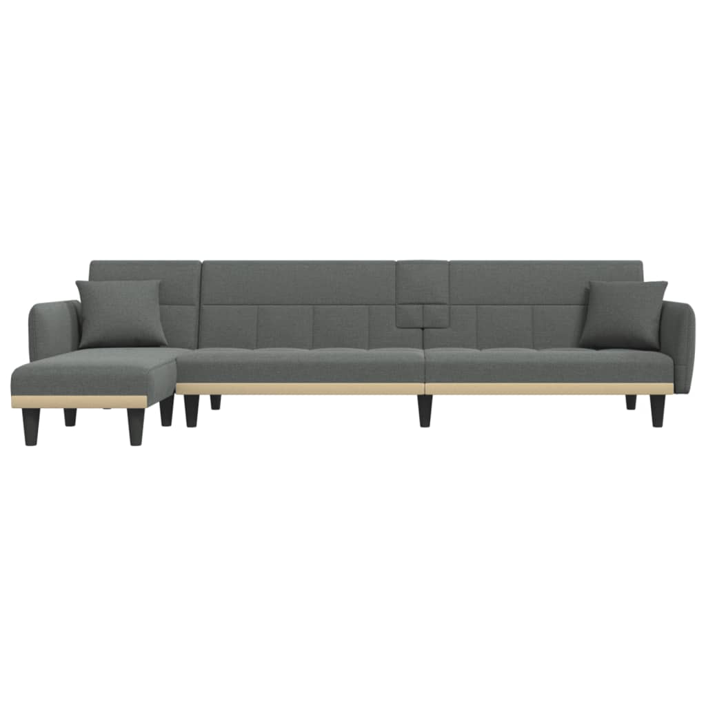 vidaXL Schlafsofa in L-Form Dunkelgrau 275x140x70 cm Stoff