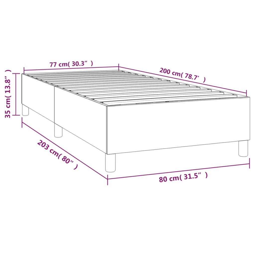 vidaXL Bettgestell Dunkelgrau 80x200 cm Stoff