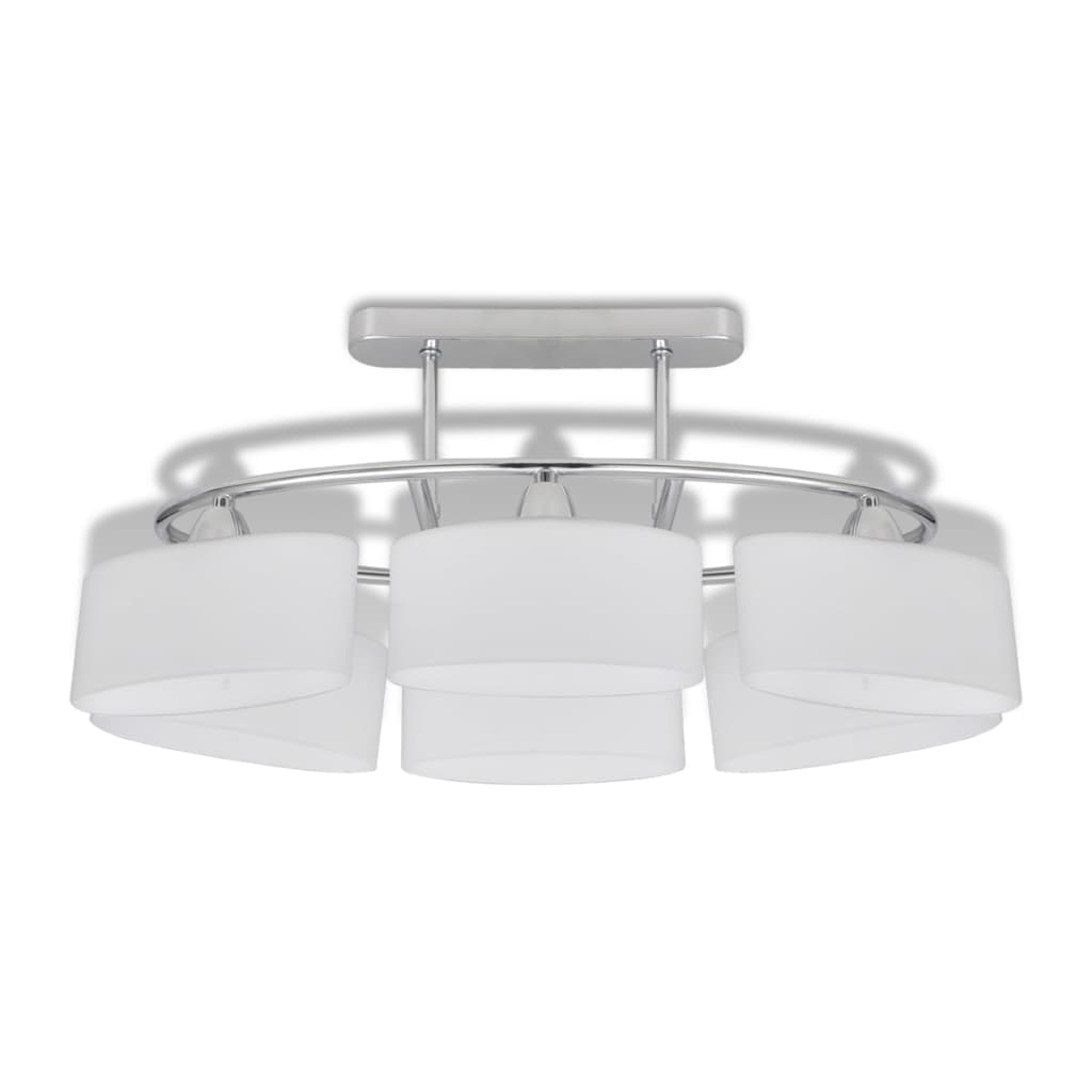 vidaXL Deckenlampe mit ellipsenförmigen Glasschirmen 4 Stk. E14