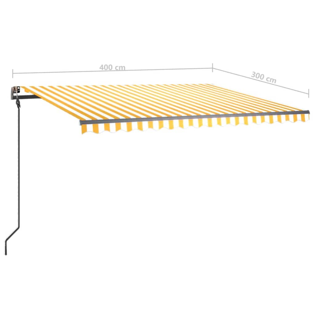 vidaXL Automatische Markise mit LED & Windsensor 4x3 m Gelb & Weiß