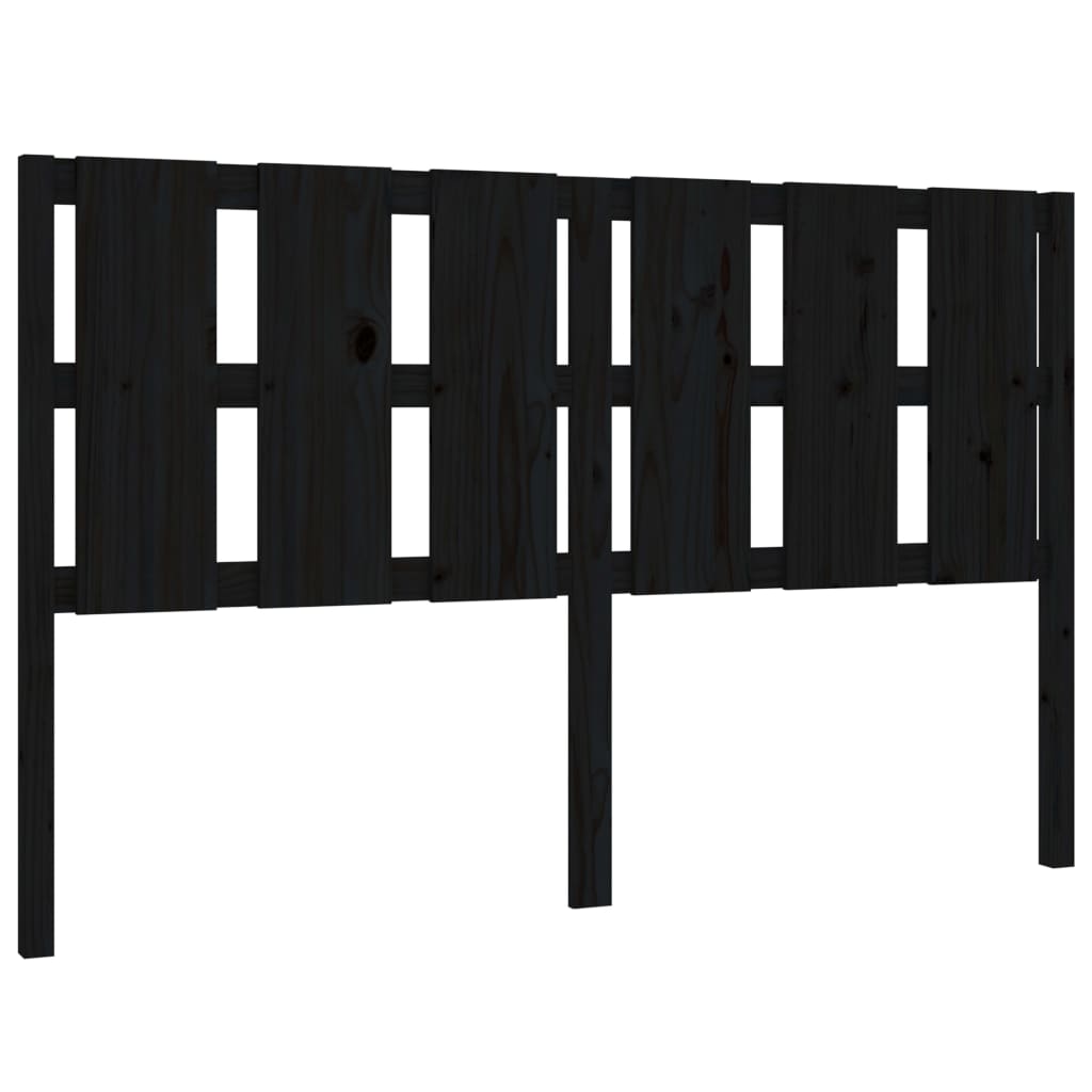 vidaXL Bett-Kopfteil Schwarz 155,5x4x100 cm Massivholz Kiefer