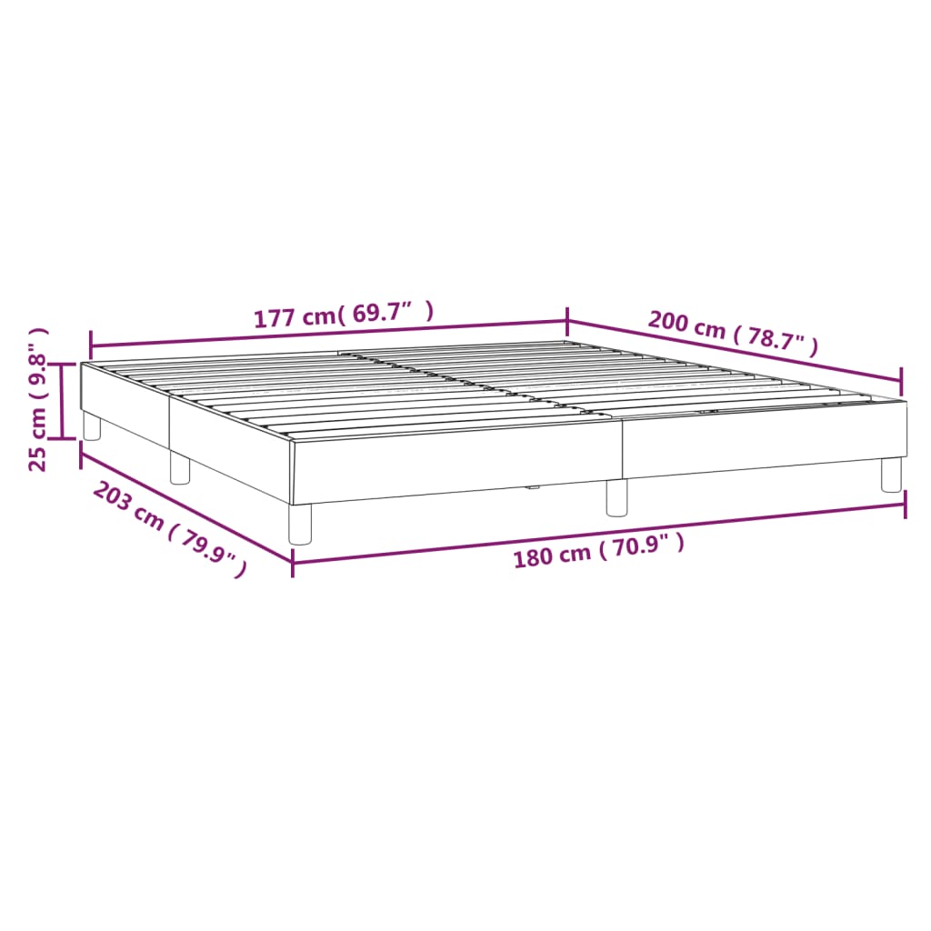 vidaXL Bettgestell Cappuccino-Braun 180x200 cm Kunstleder