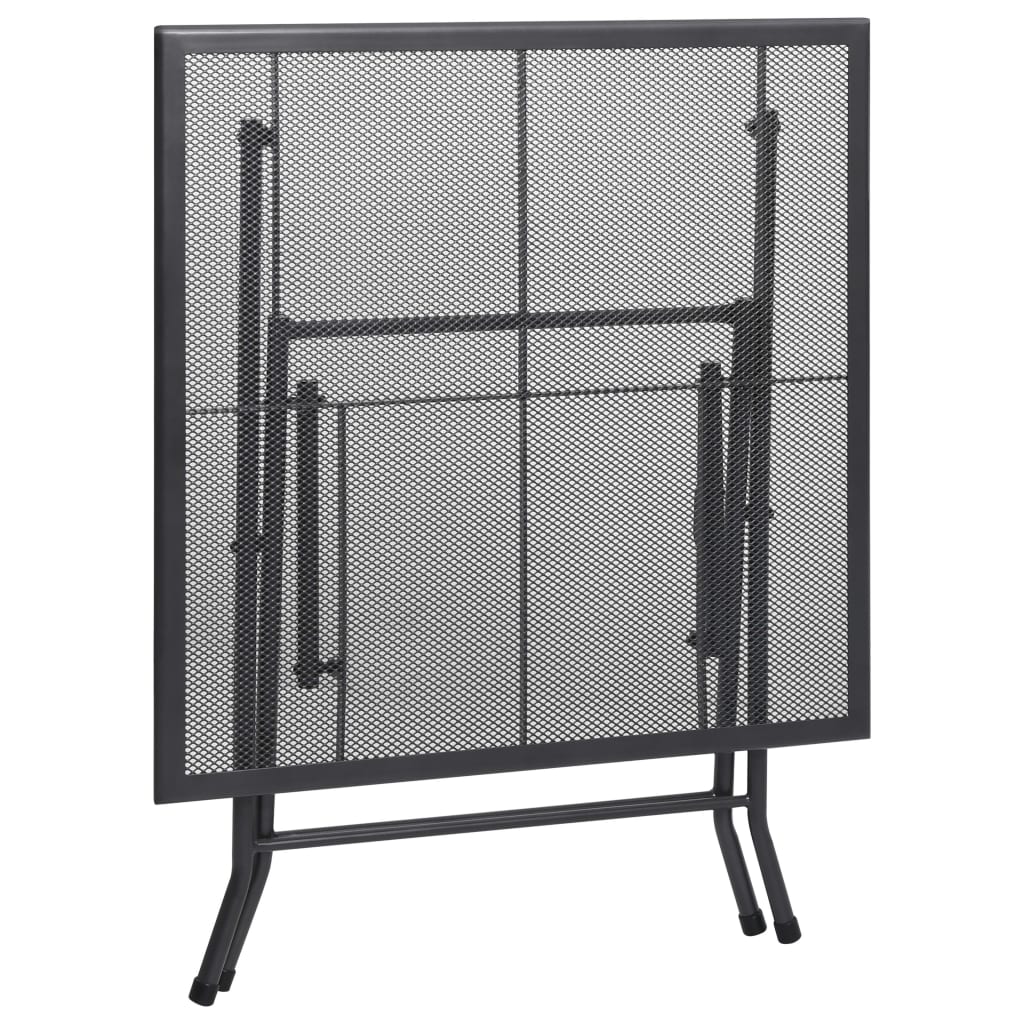 vidaXL Klapptisch Mesh 80x80x72 cm Stahl Anthrazit