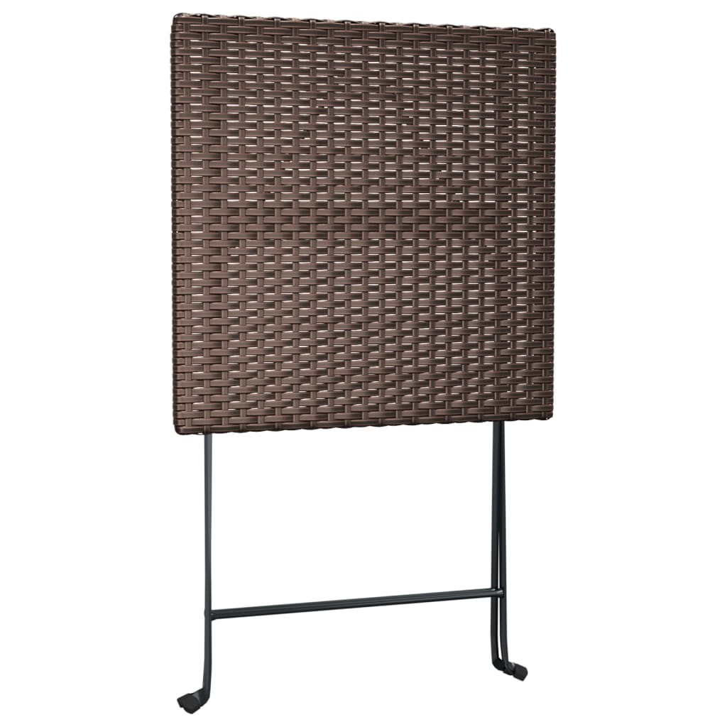 vidaXL 3-tlg. Bistro-Set Klappbar Braun Poly Rattan