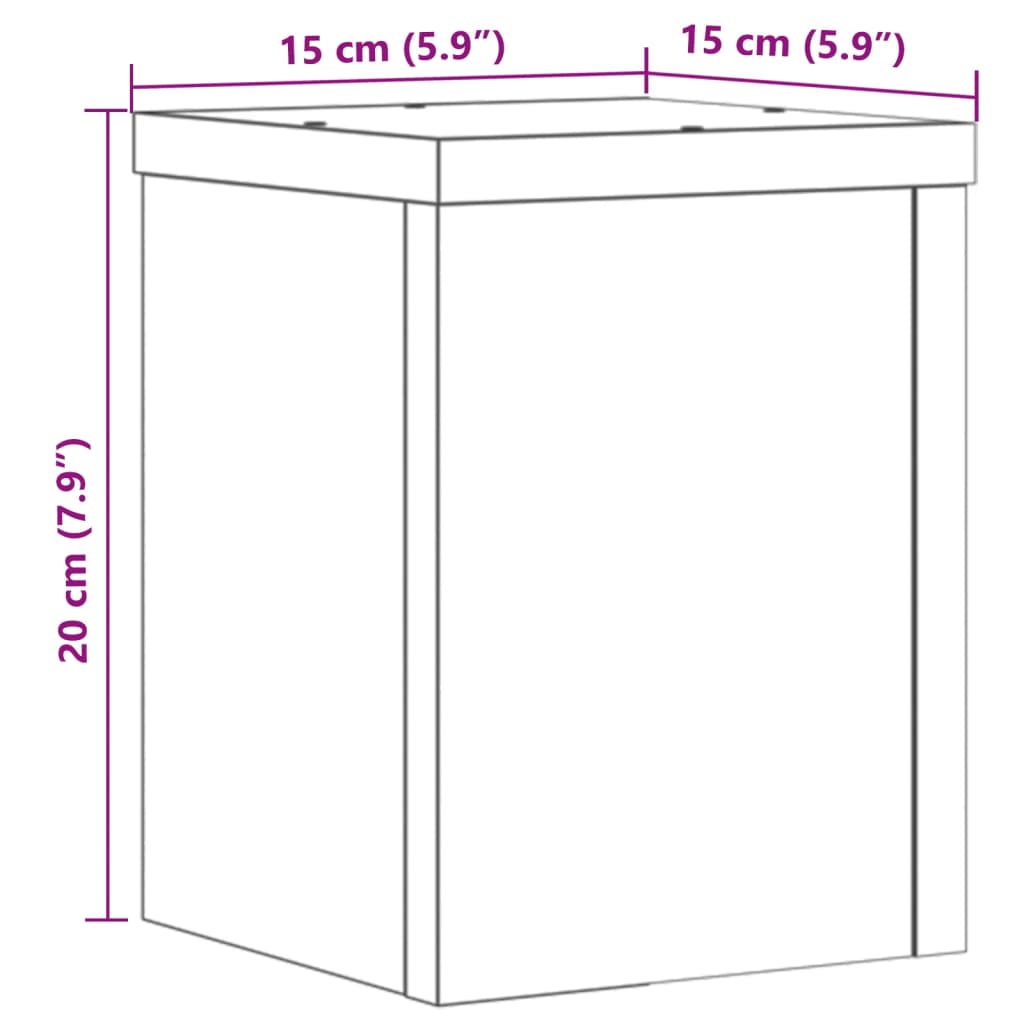 vidaXL Pflanzenständer 2 Stk. Weiß 15x15x20 cm Holzwerkstoff