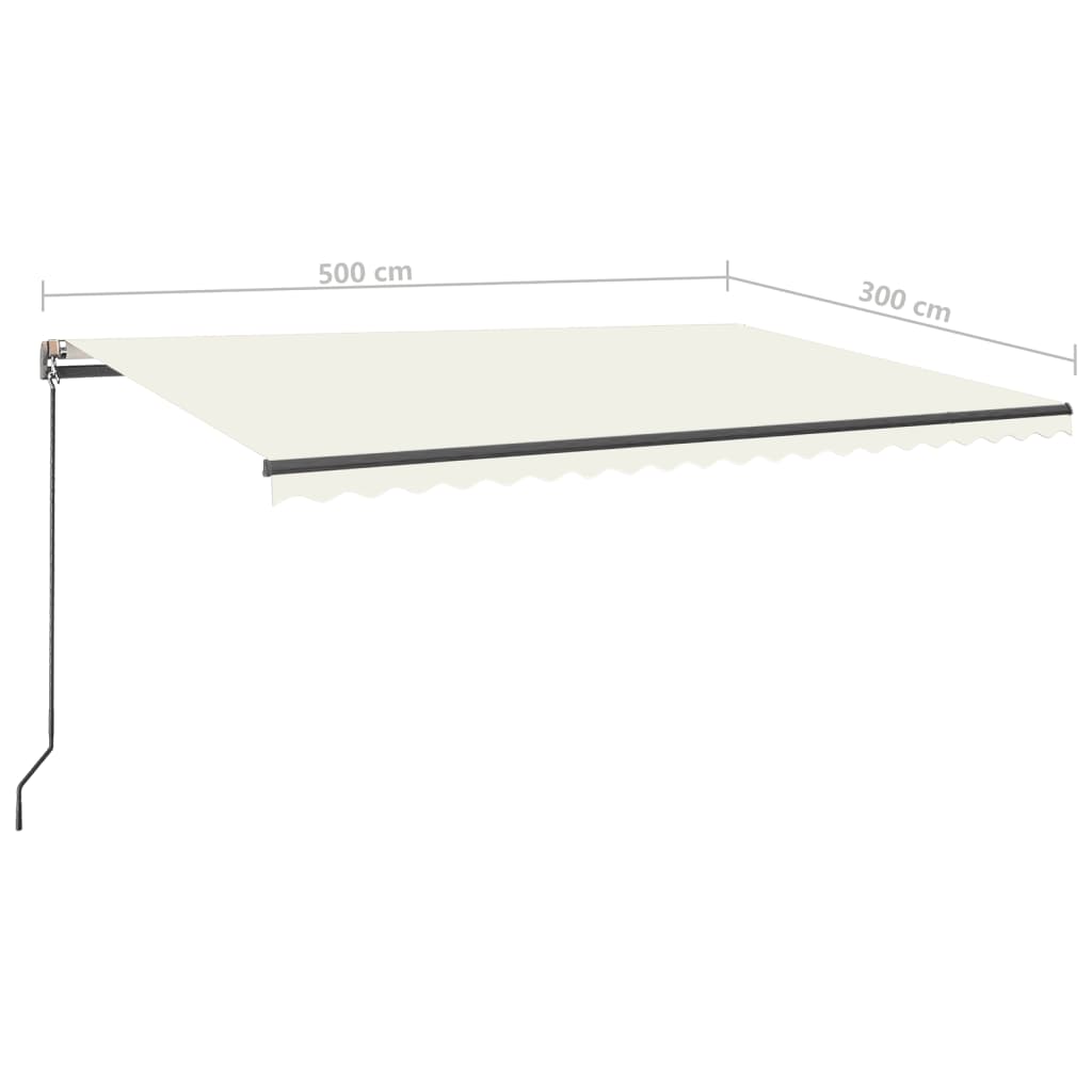 vidaXL Standmarkise Automatisch 500x300 cm Creme