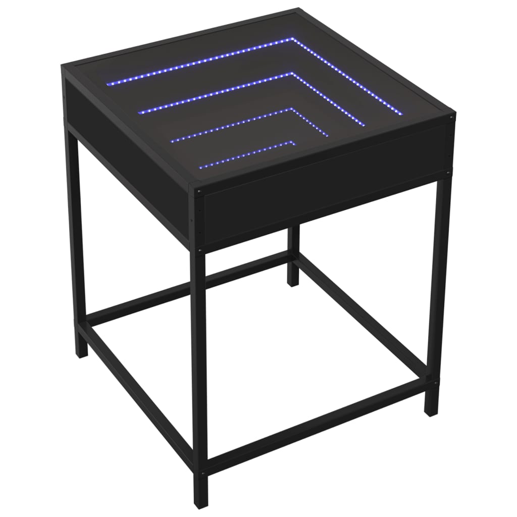 vidaXL Nachttisch mit Infinity-LED Schwarz 40x40x51 cm