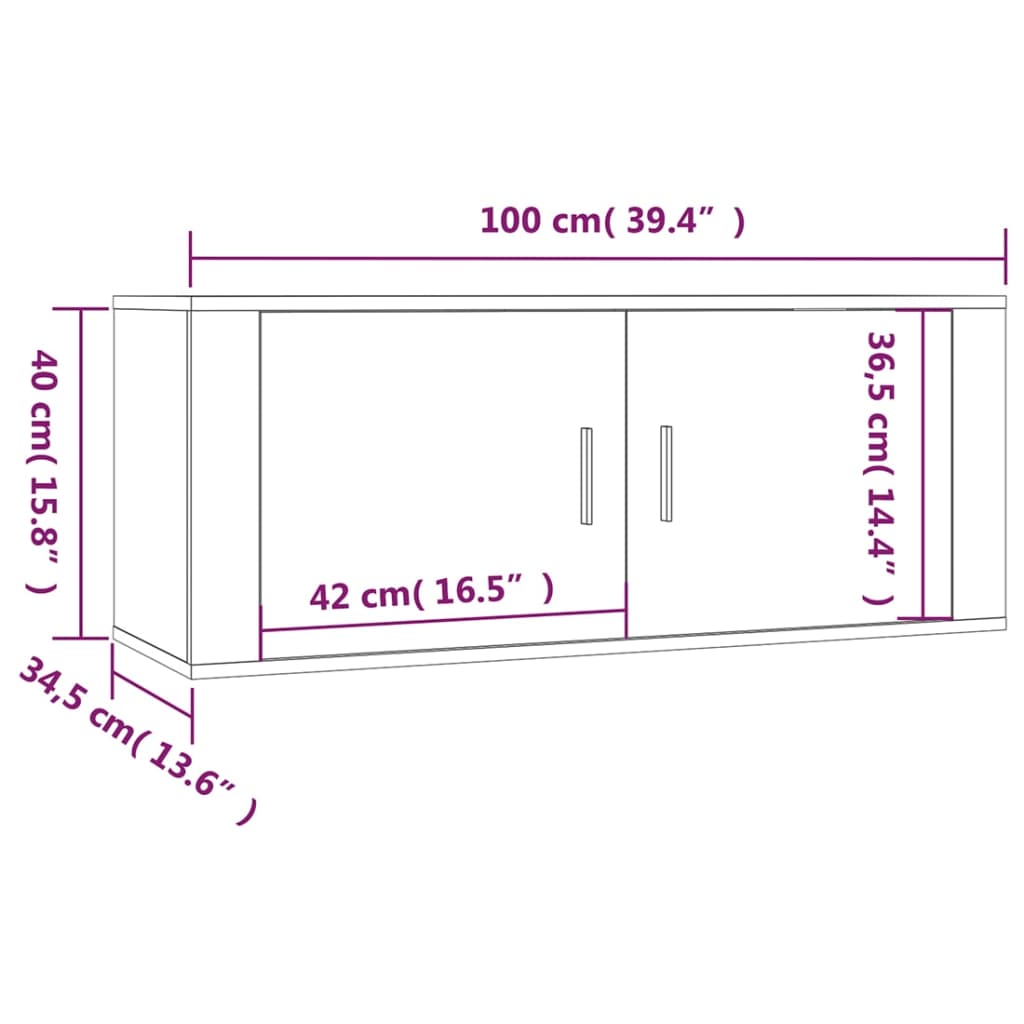 vidaXL 2-tlg. TV-Schrank-Set Betongrau Holzwerkstoff