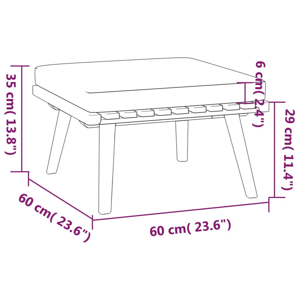 vidaXL 7-tlg. Garten-Lounge-Set mit Kissen Massivholz Akazie