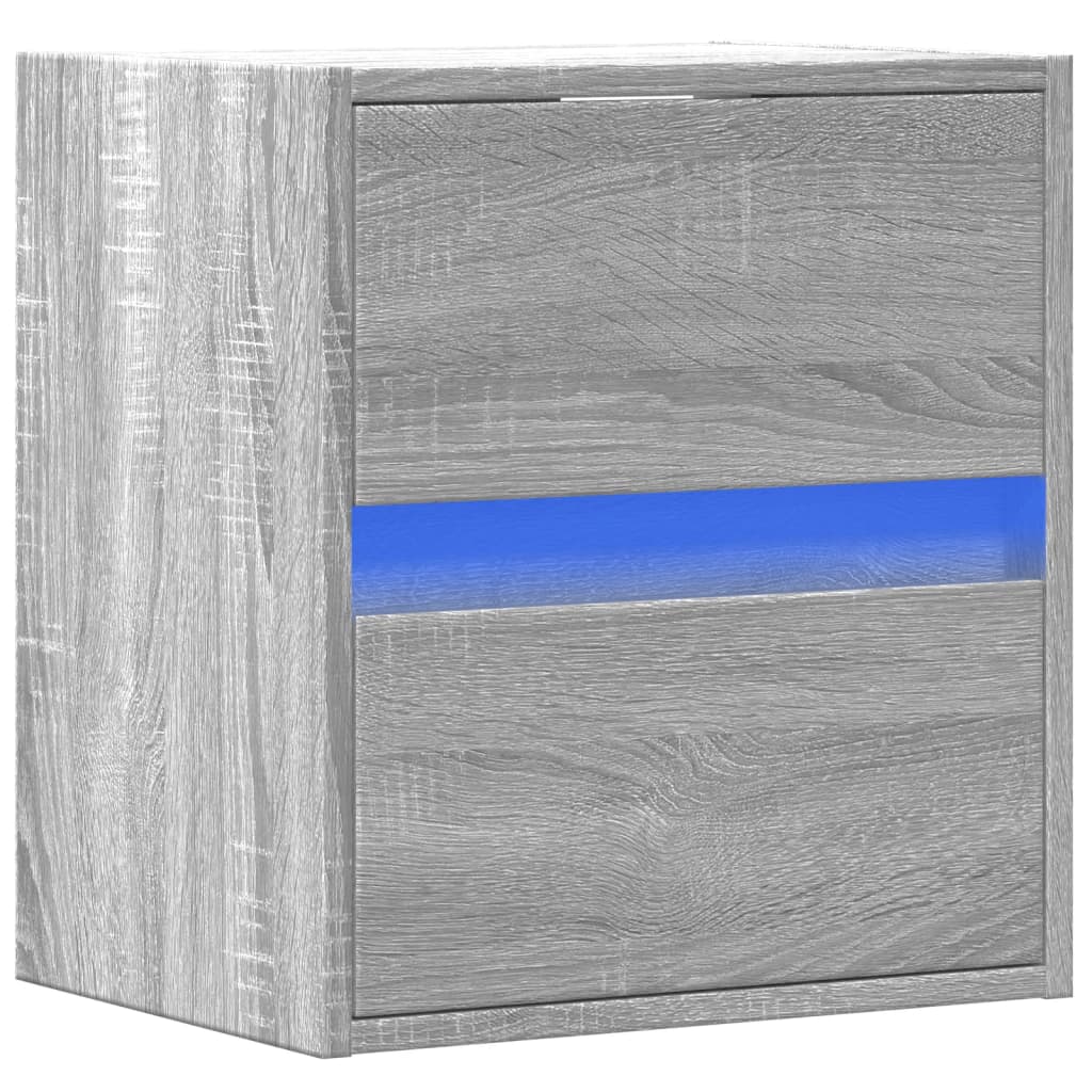 vidaXL TV-Wandschrank mit LED-Beleuchtung Grau Sonoma 41x31x45 cm