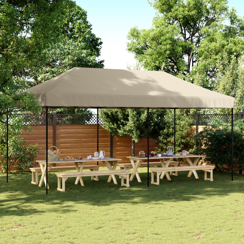 vidaXL Partyzelt Faltbar Pop-Up Taupe 580x292x315 cm