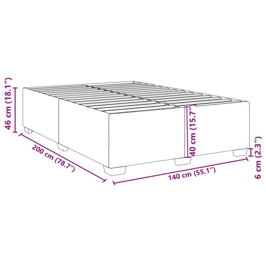 vidaXL Bettgestell Weiß 140x200 cm Kunstleder