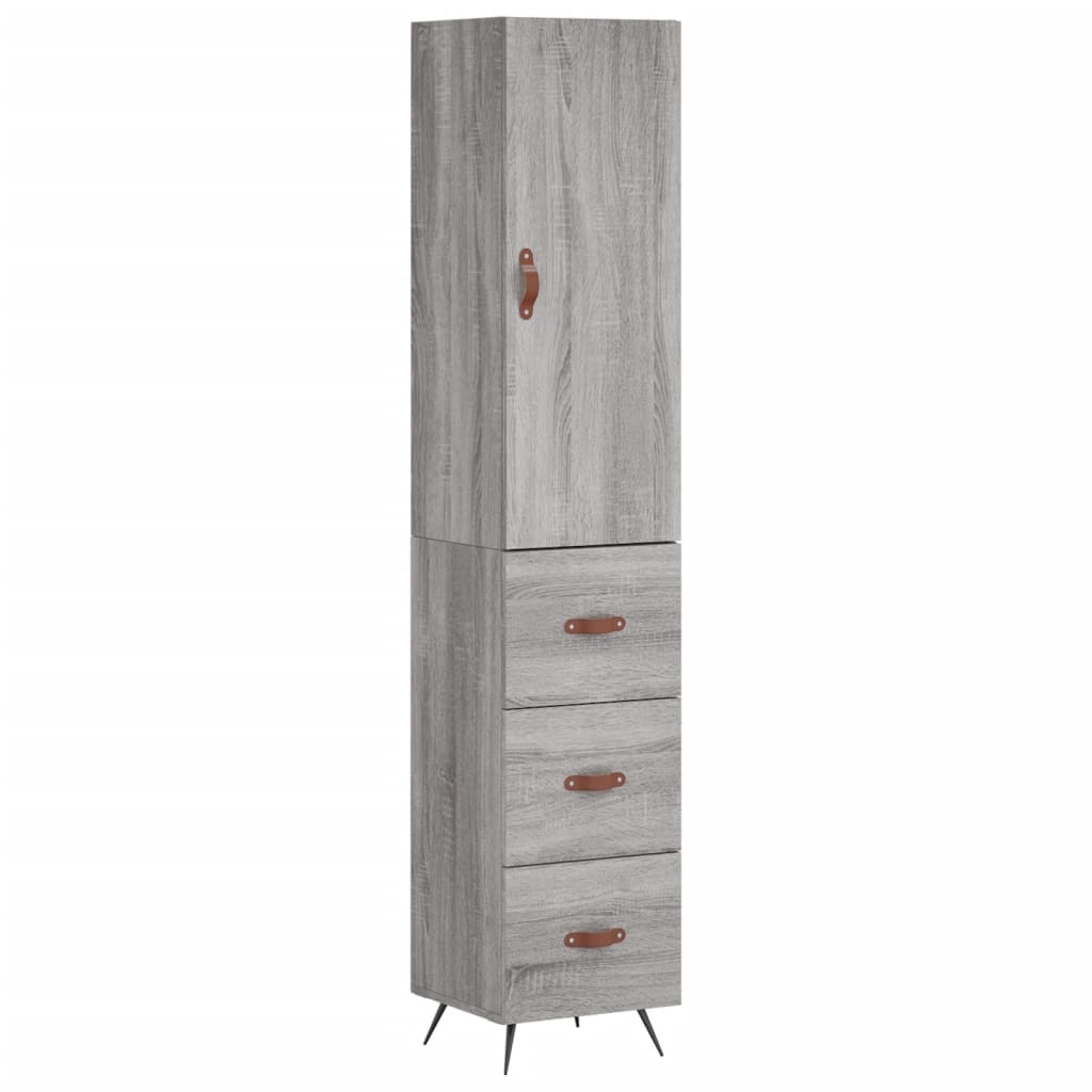 vidaXL Highboard Grau Sonoma 34,5x34x180 cm Holzwerkstoff