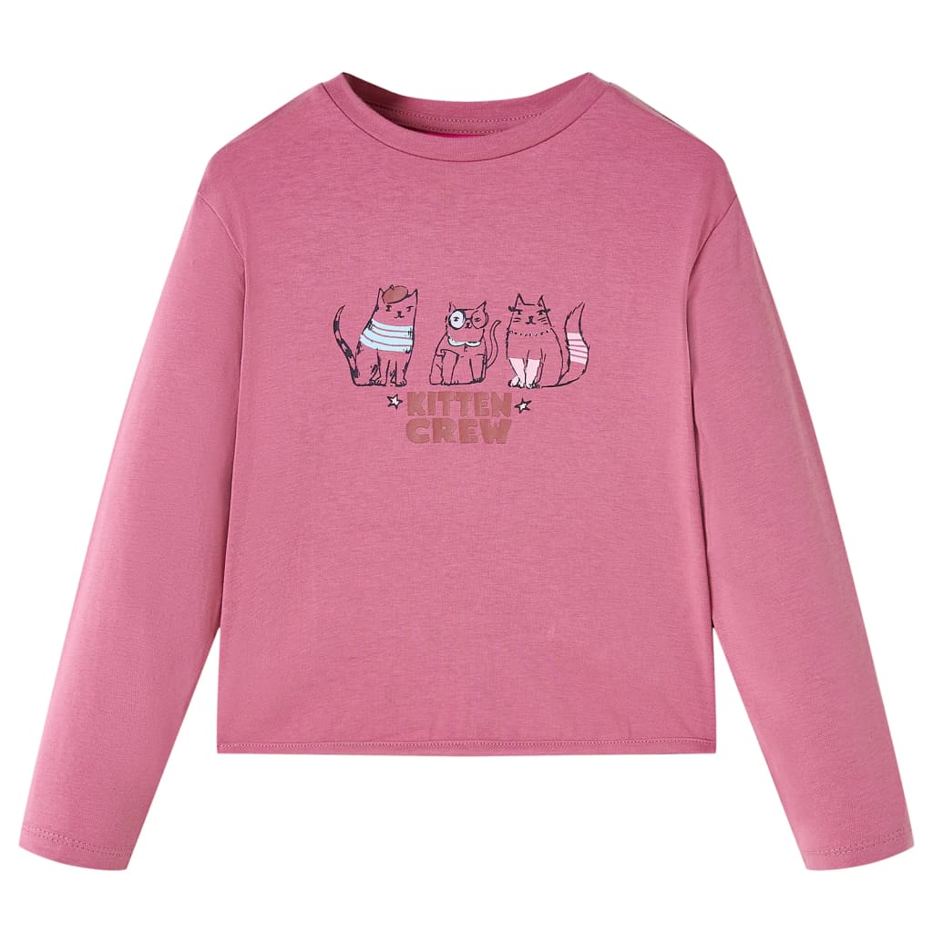 Kinder-Langarmshirt Himbeerrosa 92