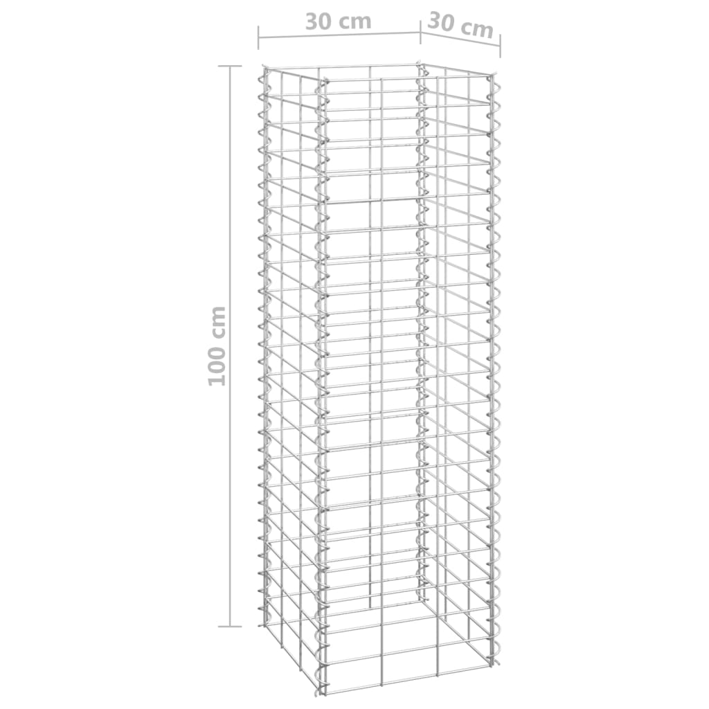 vidaXL Gabionen-Hochbeete 3 Stk. 30x30x100 cm Eisen