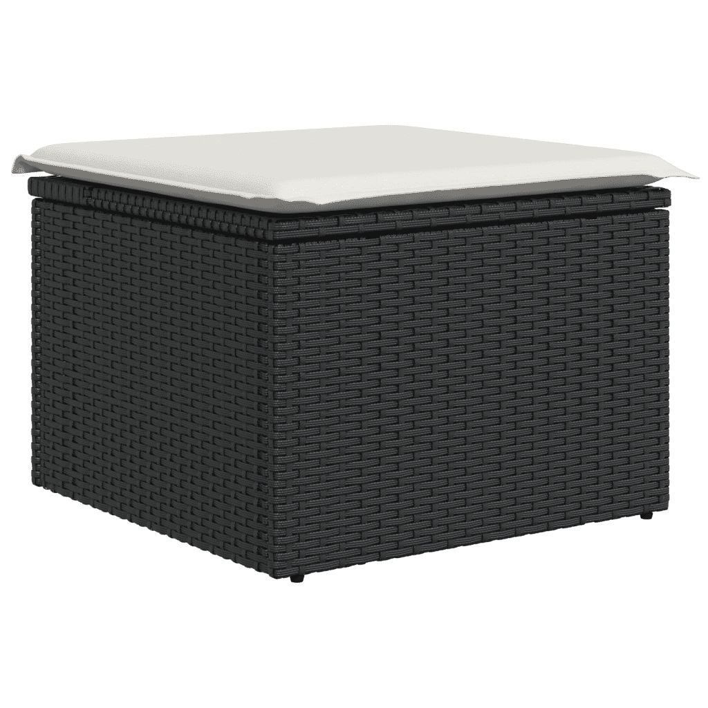 vidaXL 6-tlg. Garten-Sofagarnitur mit Kissen Schwarz Poly Rattan