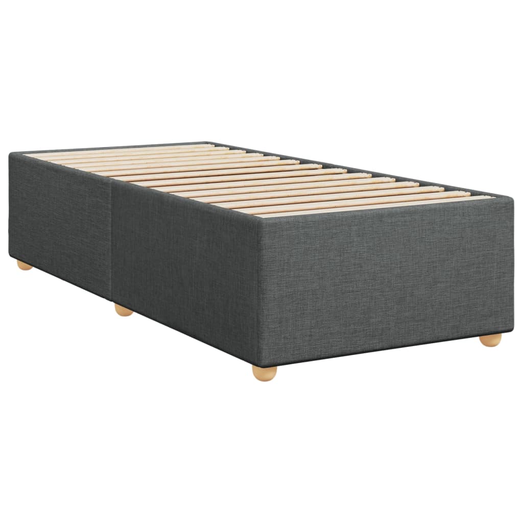 vidaXL Boxspringbett mit Matratze Dunkelgrau 80x200 cm Stoff