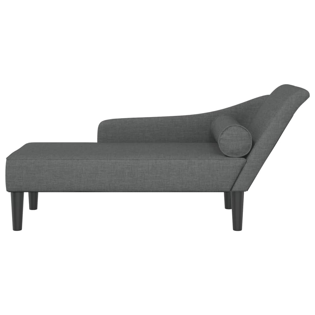 vidaXL Chaiselongue mit Kissen Dunkelgrau Stoff