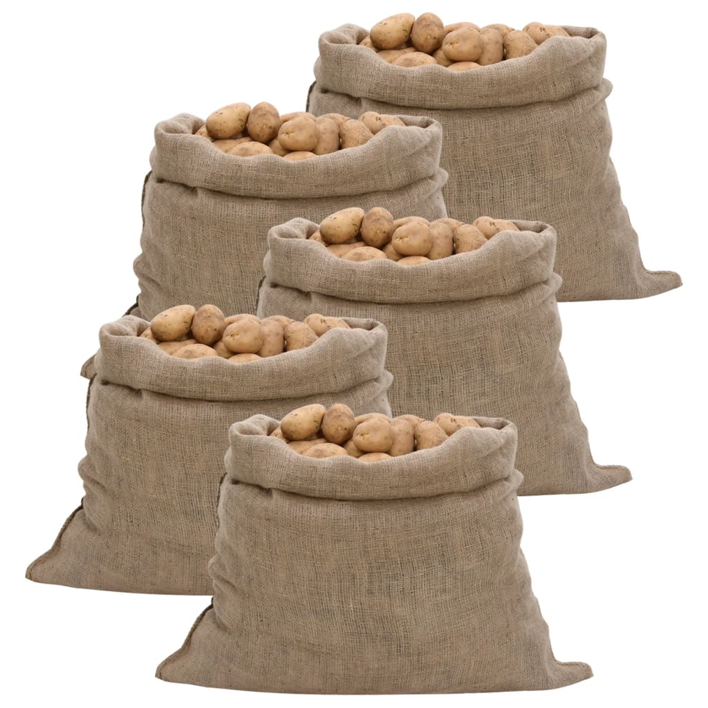 vidaXL Jutesäcke 5 Stk. 100x110 cm 100% Jute 220 g/m²