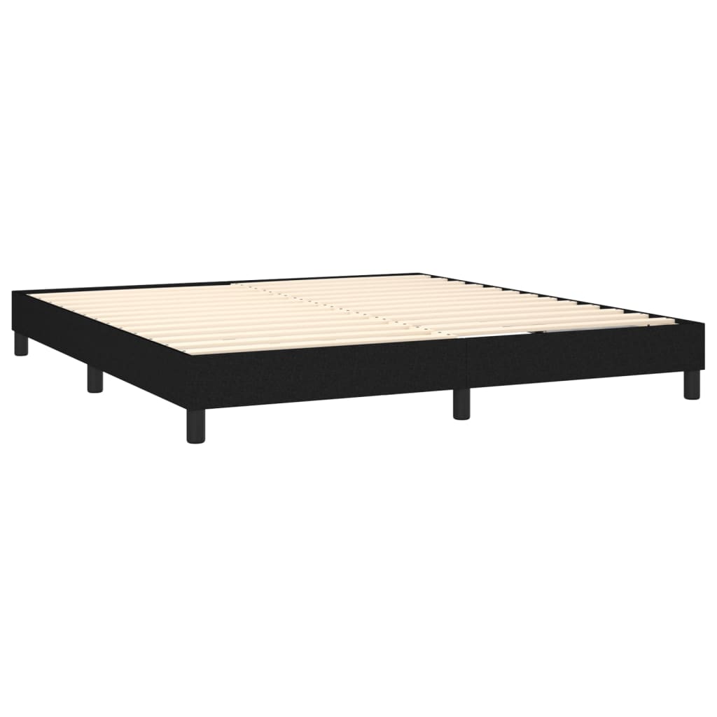 vidaXL Boxspringbett mit Matratze Schwarz 180x200 cm Stoff