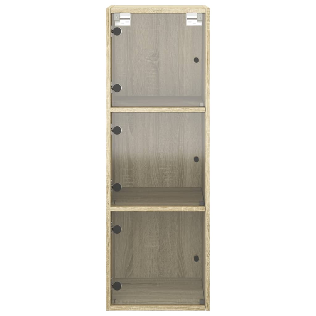 vidaXL Wandschrank mit Glastüren Sonoma-Eiche 35x37x100 cm