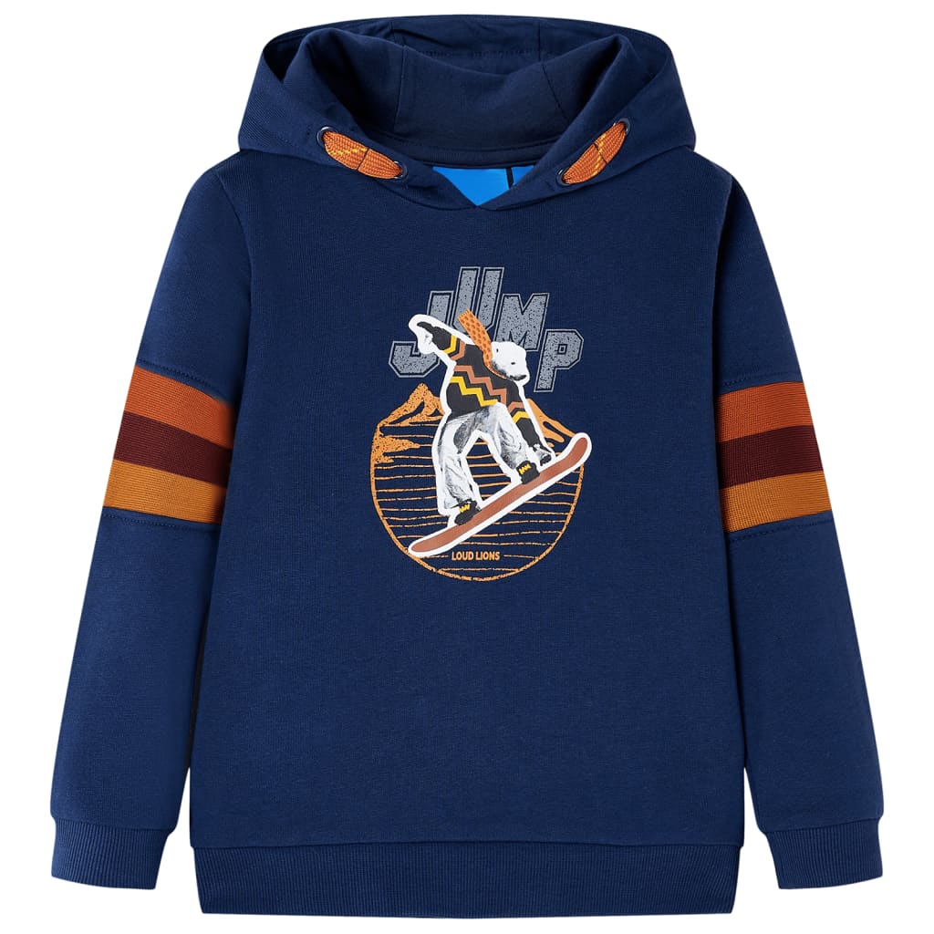 Kinder-Kapuzenpullover Marineblau 140