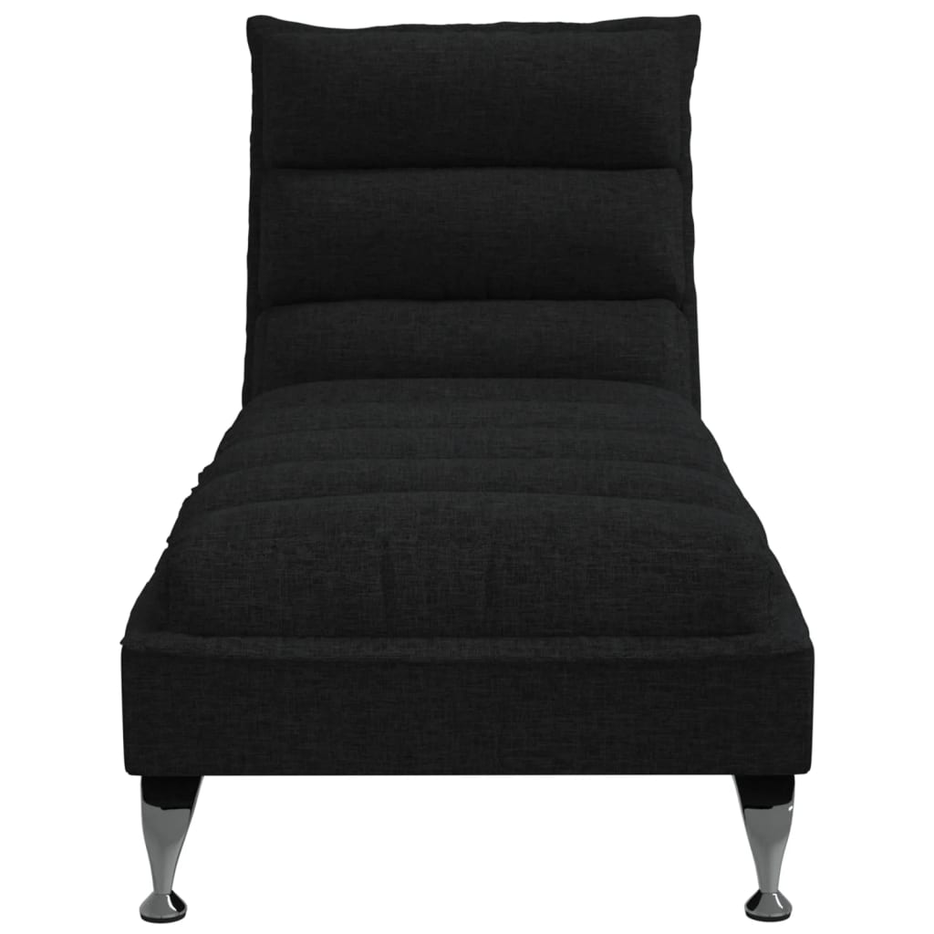 vidaXL Chaiselongue mit Kissen Schwarz Stoff