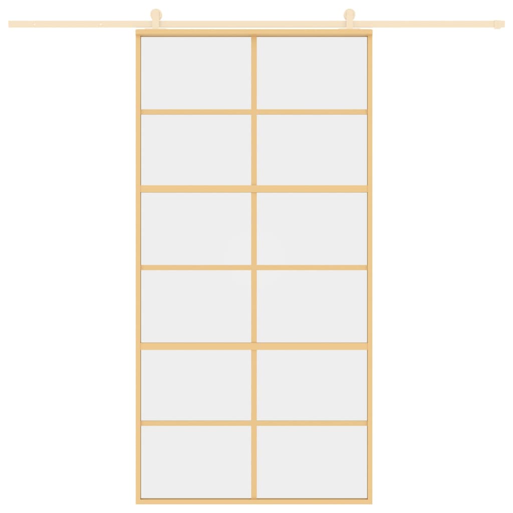 vidaXL Schiebetür Golden 102,5x205 cm ESG-Klarglas und Aluminium