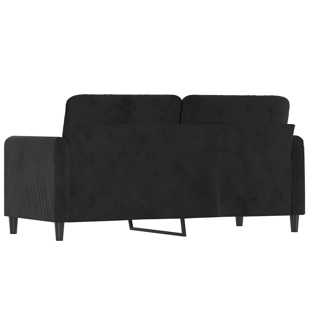 vidaXL 2-Sitzer-Sofa Schwarz 140 cm Samt