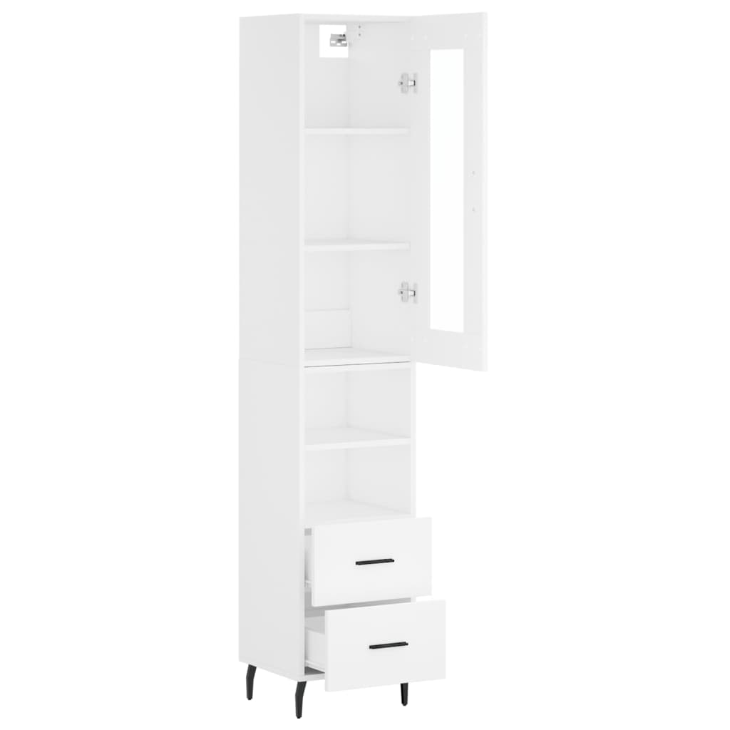 vidaXL Highboard Weiß 34,5x34x180 cm Holzwerkstoff