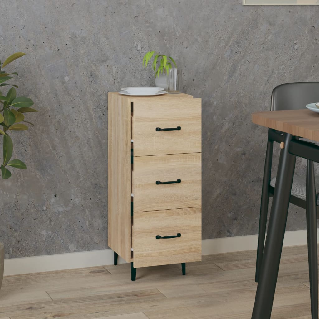 vidaXL Sideboard Sonoma-Eiche 34,5x34x90 cm Holzwerkstoff