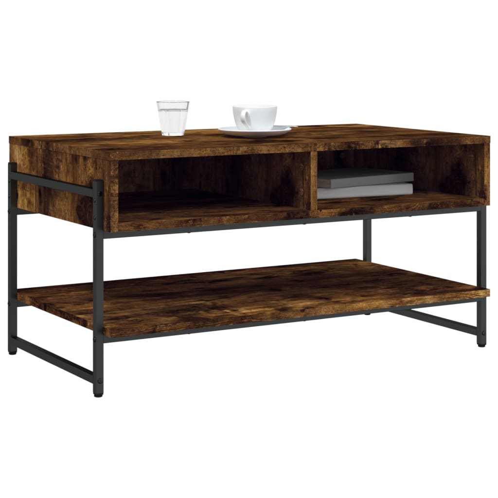 vidaXL Couchtisch Räuchereiche 90x50x45 cm Holzwerkstoff