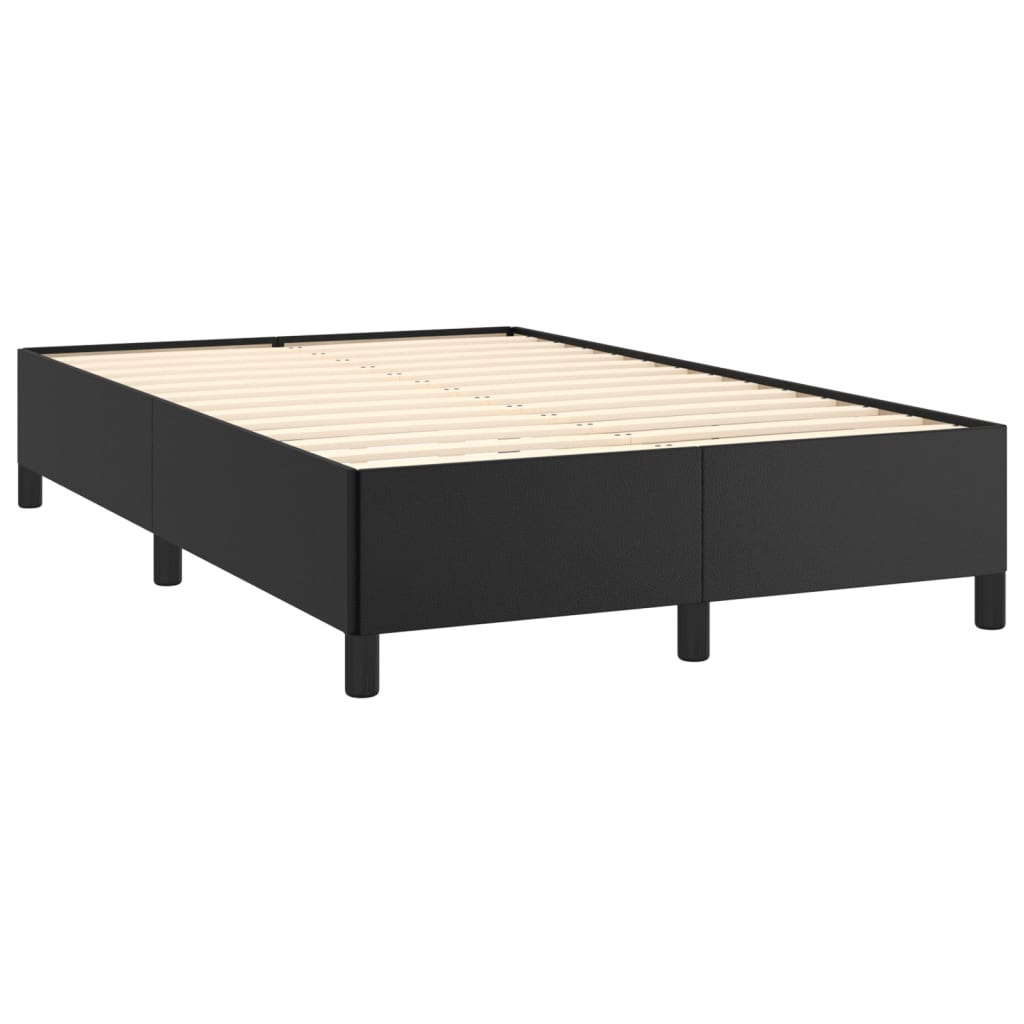 vidaXL Boxspringbett mit Matratze Schwarz 120x190 cm Kunstleder