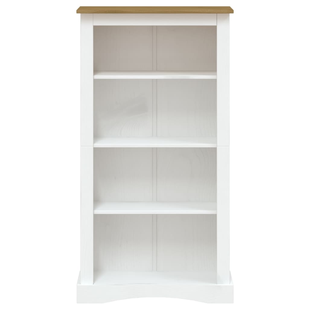 vidaXL Bücherschrank 4 Fächer Mexiko-Stil Kiefernholz Weiß 81x29x150cm