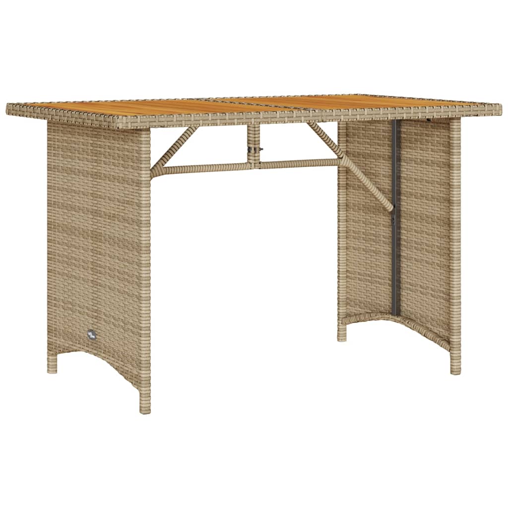 vidaXL 2-tlg. Garten-Essgruppe mit Kissen Beige Poly Rattan