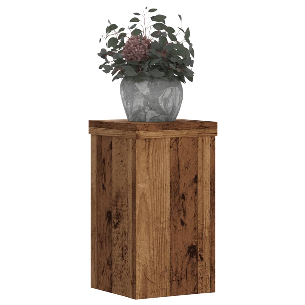 vidaXL Pflanzenständer 2 Stk. Altholz-Optik 10x10x18 cm Holzwerkstoff