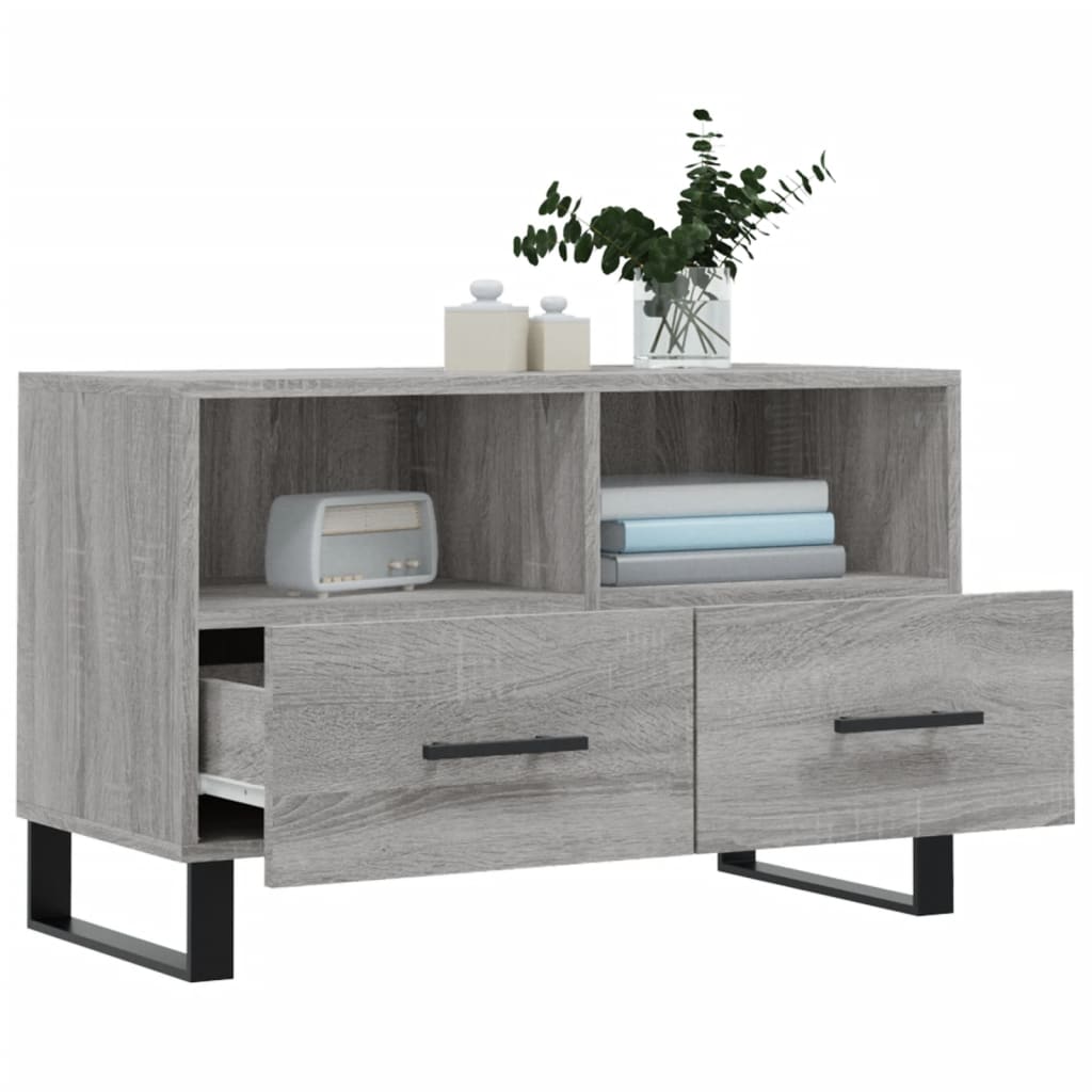 vidaXL TV-Schrank Grau Sonoma 80x36x50 cm Holzwerkstoff