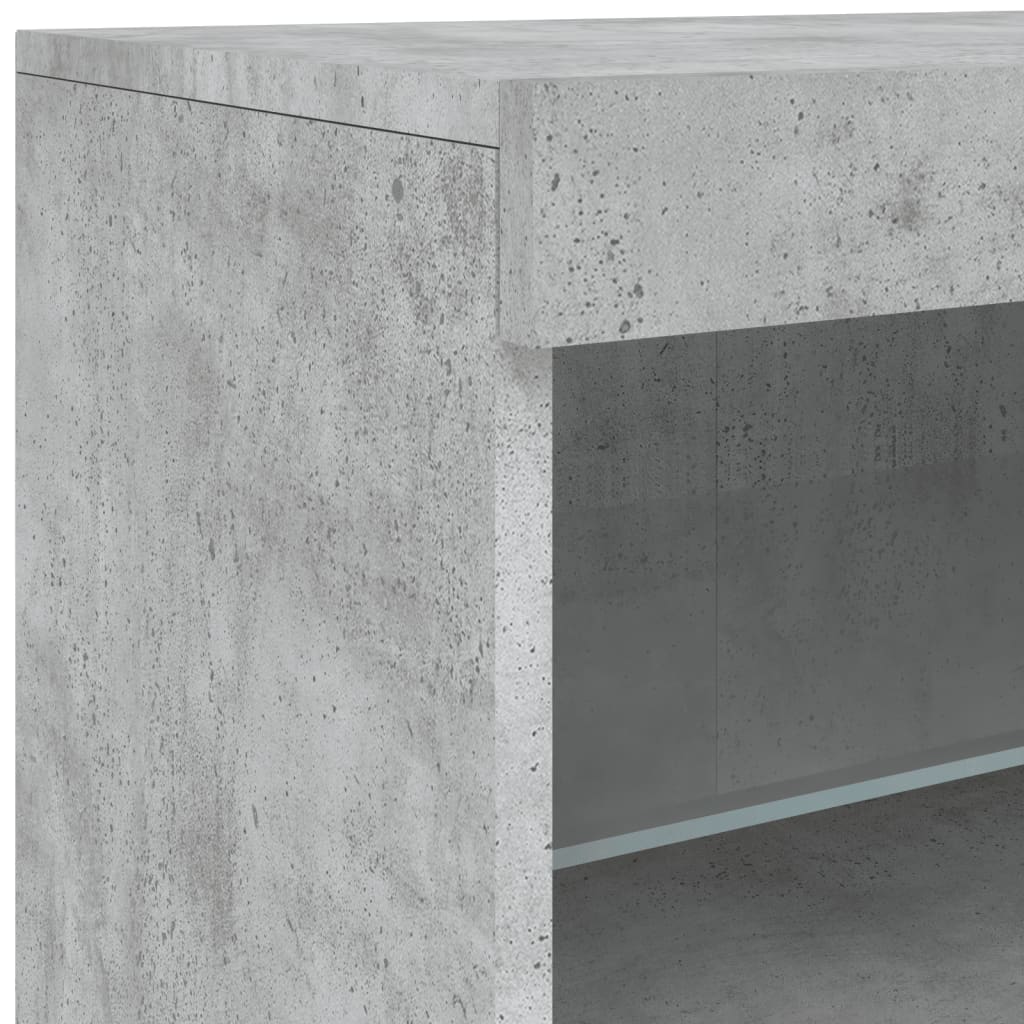 vidaXL Sideboard mit LED-Leuchten Betongrau 123x37x67 cm