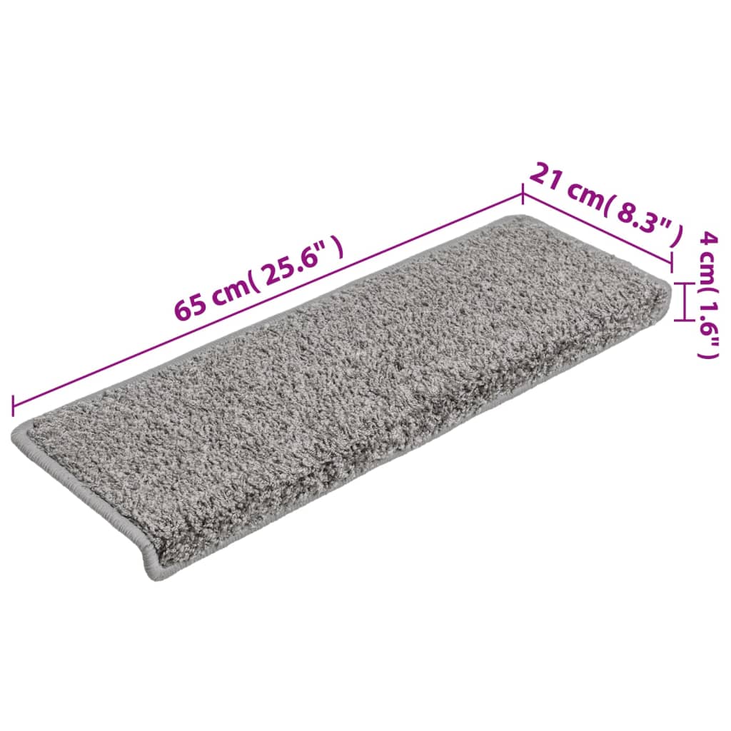 vidaXL Stufenmatten 10 Stk. 65x21x4 cm Grau