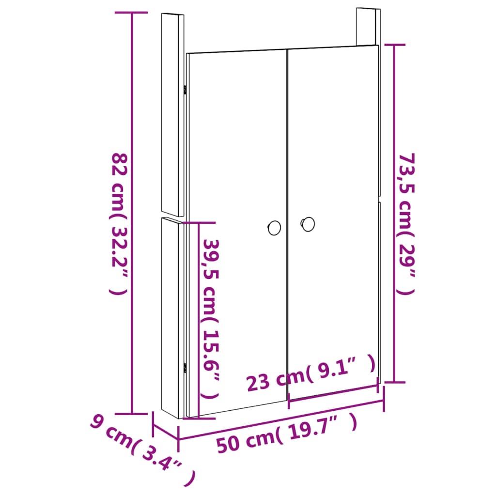 vidaXL Türen für Outdoor-Küche Weiß 50x9x82 cm Massivholz Kiefer