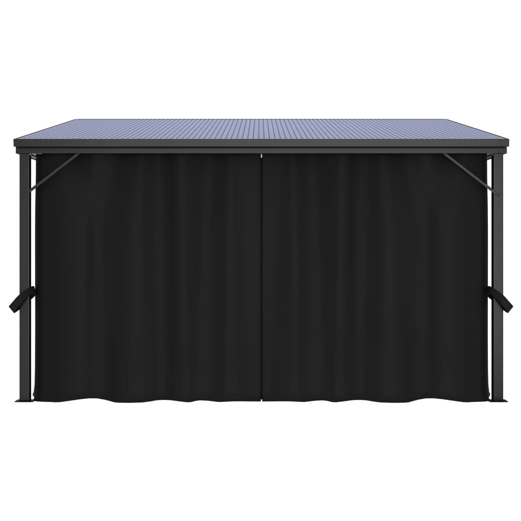 vidaXL Pavillon mit Vorhängen 405x294x244 cm Anthrazit