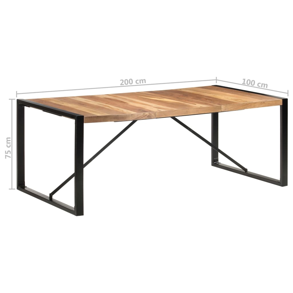 vidaXL Esstisch 200x100x75 cm Massivholz