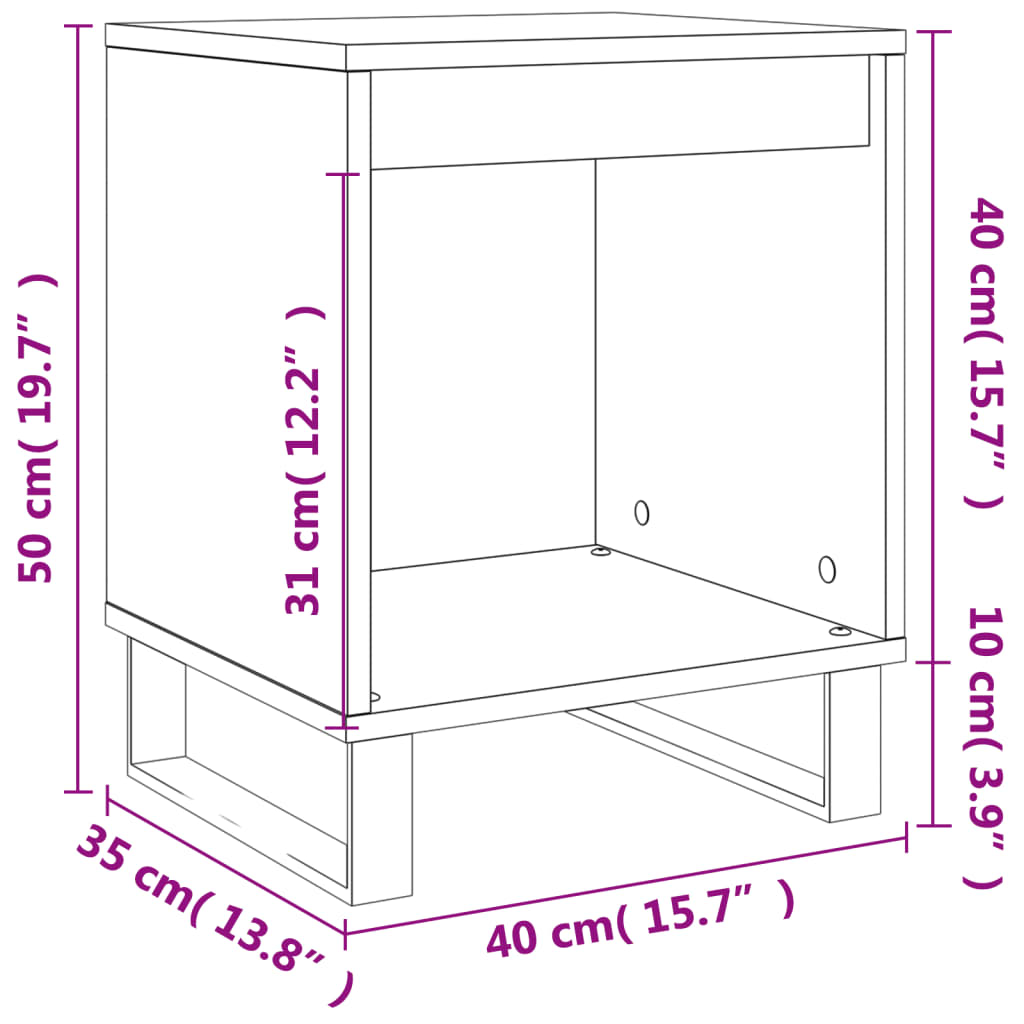 vidaXL Nachttisch Sonoma-Eiche 40x35x50 cm Holzwerkstoff