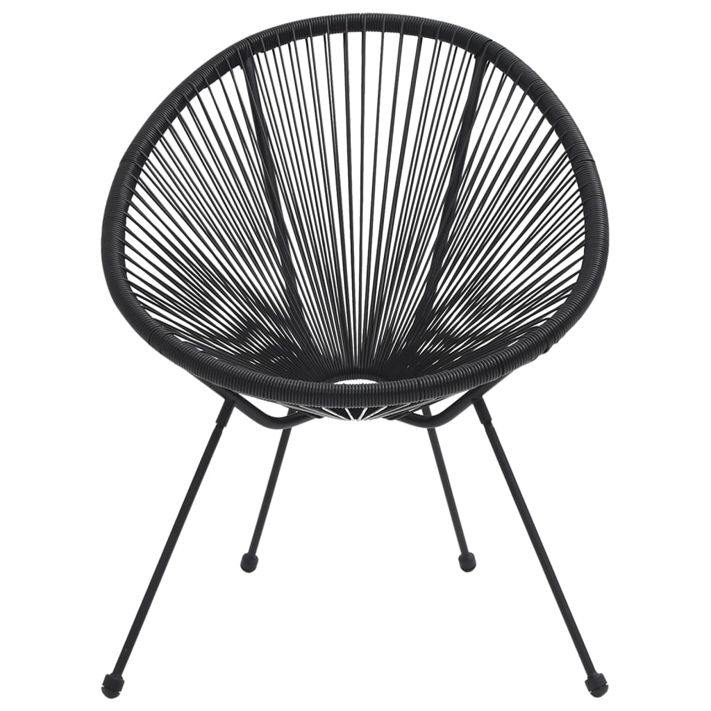 vidaXL Moon-Gartenstühle 2 Stk. Rattan Schwarz