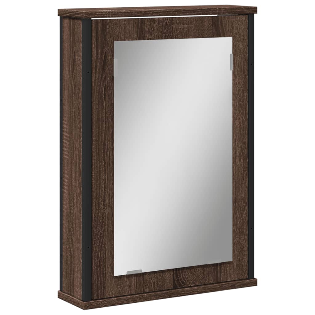 vidaXL Bad-Spiegelschrank Braun Eiche-Optik 42x12x60cm Holzwerkstoff