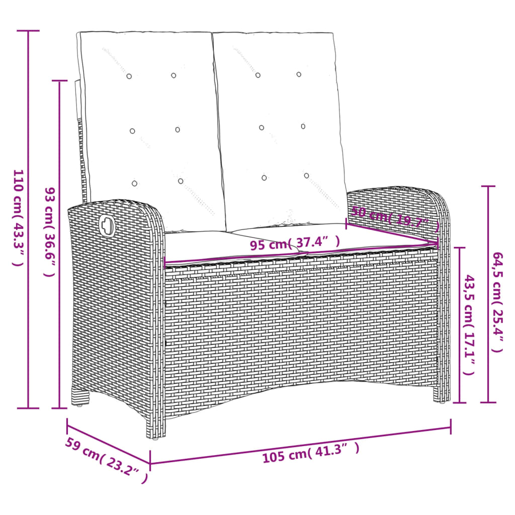 vidaXL 4-tlg. Garten-Essgruppe mit Kissen Schwarz Poly Rattan