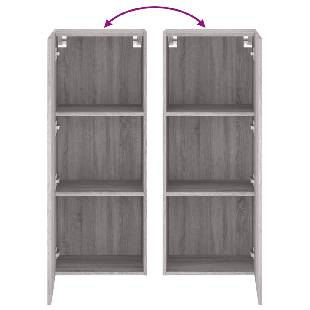 vidaXL TV-Wandschrank Grau Sonoma 40,5x30x102 cm Holzwerkstoff