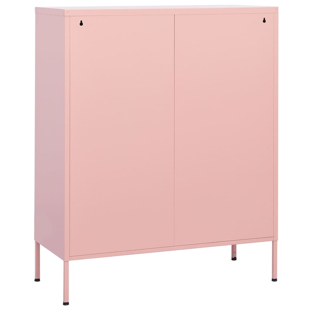 vidaXL Lagerschrank Rosa 80x35x101,5 cm Stahl